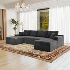 Flexo Corduroy Modular U-Shaped Sectional with Chaise and Ottoman