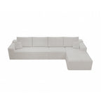 Flexo Corduroy Modular 4-Seat L-Shaped Sectional with Chaise