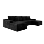 Flexo Corduroy Modular U-Shaped Sectional Couch with 2 ottomans