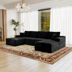 Flexo Corduroy Modular U-Shaped Sectional with Chaise and Ottoman