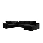 Flexo Corduroy Modular 6-Seat Sectional Couch with ottoman