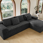 Flexo Corduroy Modular Sectional L-Shaped Sofa Chaise