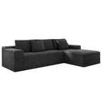 Flexo Corduroy Modular Sectional L-Shaped Sofa Chaise