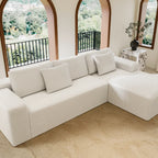 Flexo Corduroy Modular Sectional L-Shaped Sofa Chaise