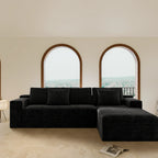 Flexo Corduroy Modular Sectional L-Shaped Sofa Chaise