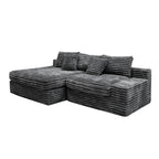 Flexo Corduroy Modular Loveseat Sofa with Chaise-Facing Left
