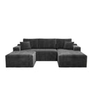 Flexo Corduroy Modular Sectional U-Shaped Sofa with Chaise