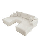 Flexo Corduroy Modular Sectional U-Shaped Sofa with Chaise