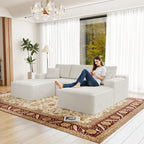 Flexo Corduroy Modular Sectional U-Shaped Sofa with Chaise