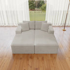 Flexo Corduroy Pet-Friendly Modular Loveseat Sofa with Double Chaise