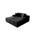 Flexo Corduroy Pet-Friendly Modular Loveseat Sofa with Double Chaise