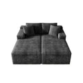 Flexo Corduroy Pet-Friendly Modular Loveseat Sofa with Double Chaise