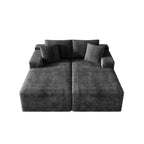 Flexo Corduroy Pet-Friendly Modular Loveseat Sofa with Double Chaise