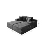 Flexo Corduroy Pet-Friendly Modular Loveseat Sofa with Double Chaise