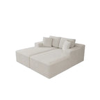 Flexo Corduroy Pet-Friendly Modular Loveseat Sofa with Double Chaise