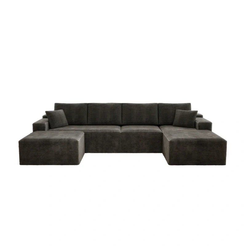 Flexo Corduroy Modular U-Shaped Sectional with Chaise and Ottoman