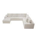 Flexo Corduroy Modular Sectional Couch 6-7 Seat Sofa