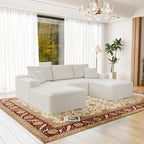 Flexo Cozy Corduroy 3-Seat Sofa with Double Chaise