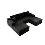 Flexo Cozy Corduroy 3-Seat Sofa with Double Chaise