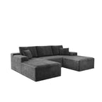 Flexo Cozy Corduroy 3-Seat Sofa with Double Chaise