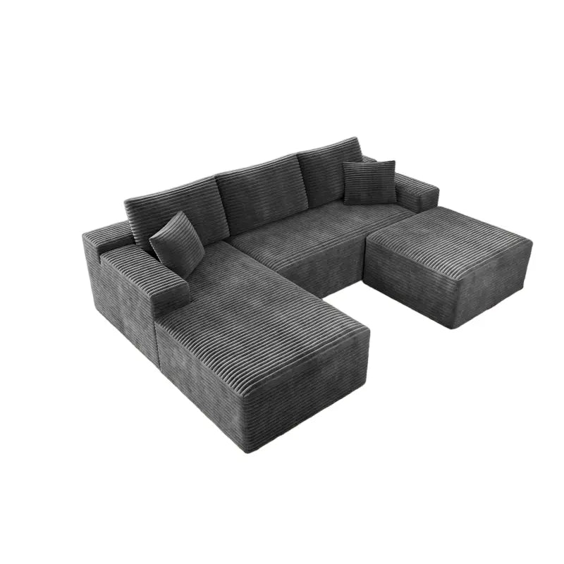 Flexo Cozy Corduroy 3-Seat Sofa with Double Chaise