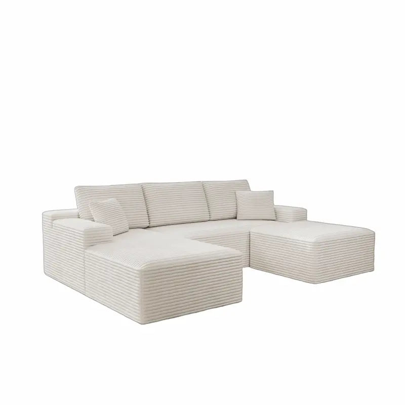 Flexo Cozy Corduroy 3-Seat Sofa with Double Chaise