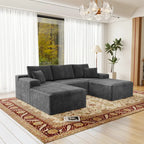 Flexo Cozy Corduroy 3-Seat Sofa with Double Chaise