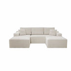 Flexo Cozy Corduroy 3-Seat Sofa with Double Chaise