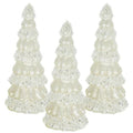 3 Pack Glass Cone Christmas Tree with Lights