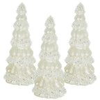 3 Pack Glass Cone Christmas Tree with Lights