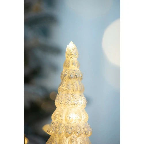 3 Pack Glass Cone Christmas Tree with Lights