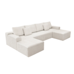 Flexo Corduroy Modular U-Shaped Sectional Couch with 2 ottomans
