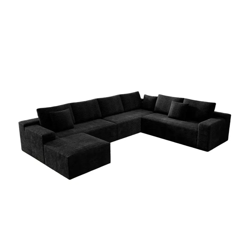 Flexo Corduroy Modular Sectional Couch 6-7 Seat Sofa