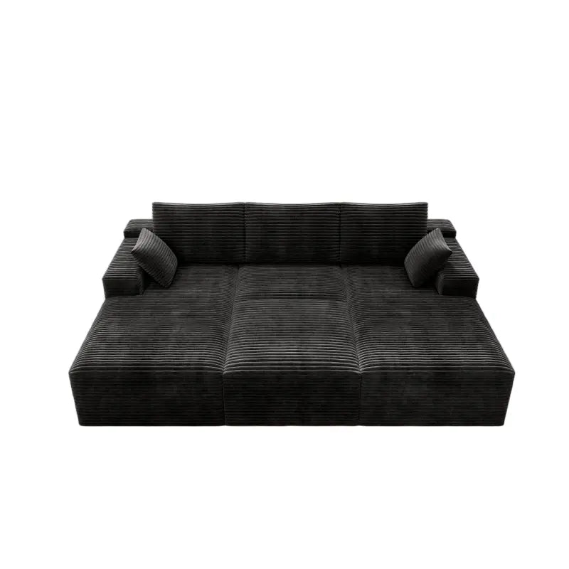 Flexo Corduroy Modular Sectional Sofa with 3 Chaise