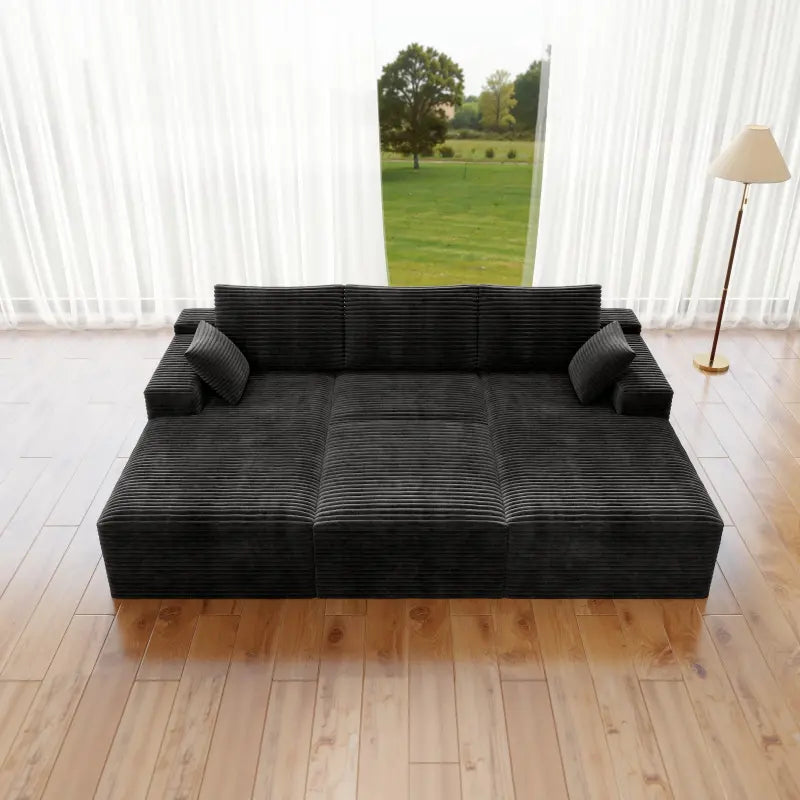 Flexo Corduroy Modular Sectional Sofa with 3 Chaise