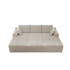 Flexo Corduroy Modular Sectional Sofa with 3 Chaise