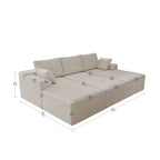 Flexo Corduroy Modular Sectional Sofa with 3 Chaise