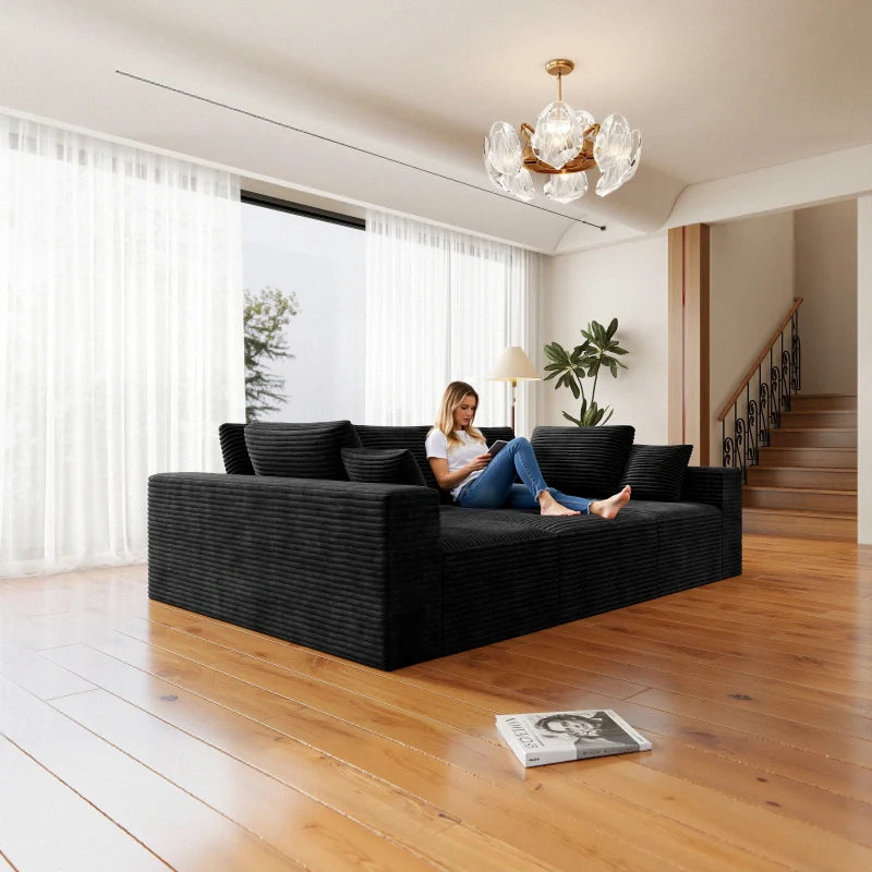 Flexo Corduroy Modular Sectional Pit Sofa