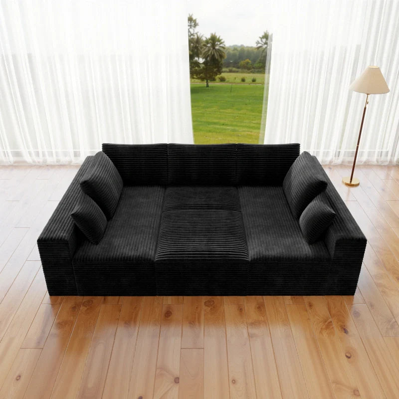 Flexo Corduroy Modular Sectional Pit Sofa