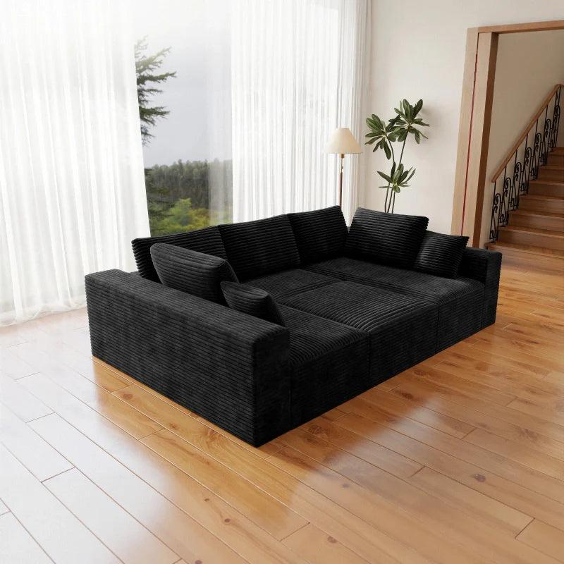 Flexo Corduroy Modular Sectional Pit Sofa