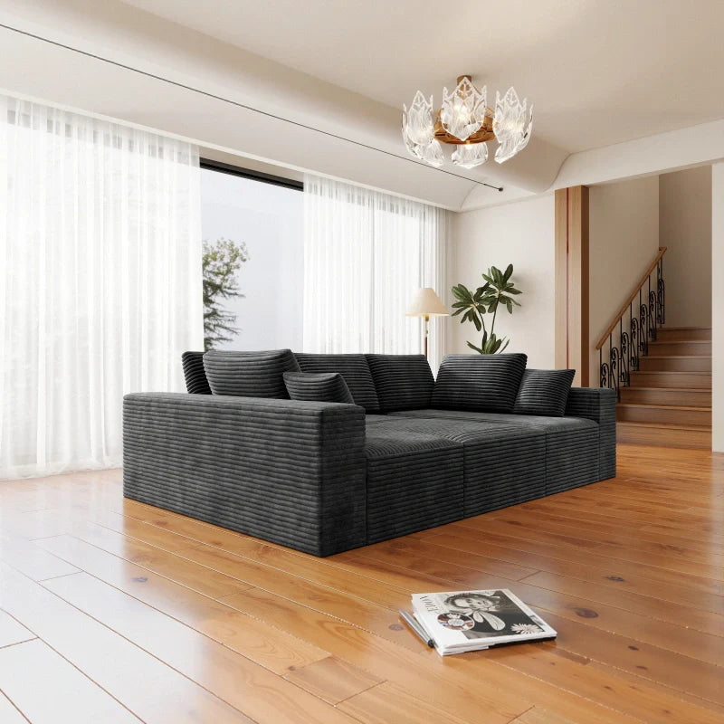 Flexo Corduroy Modular Sectional Pit Sofa