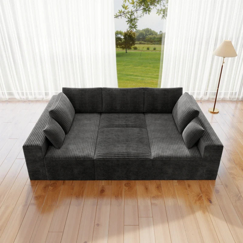 Flexo Corduroy Modular Sectional Pit Sofa
