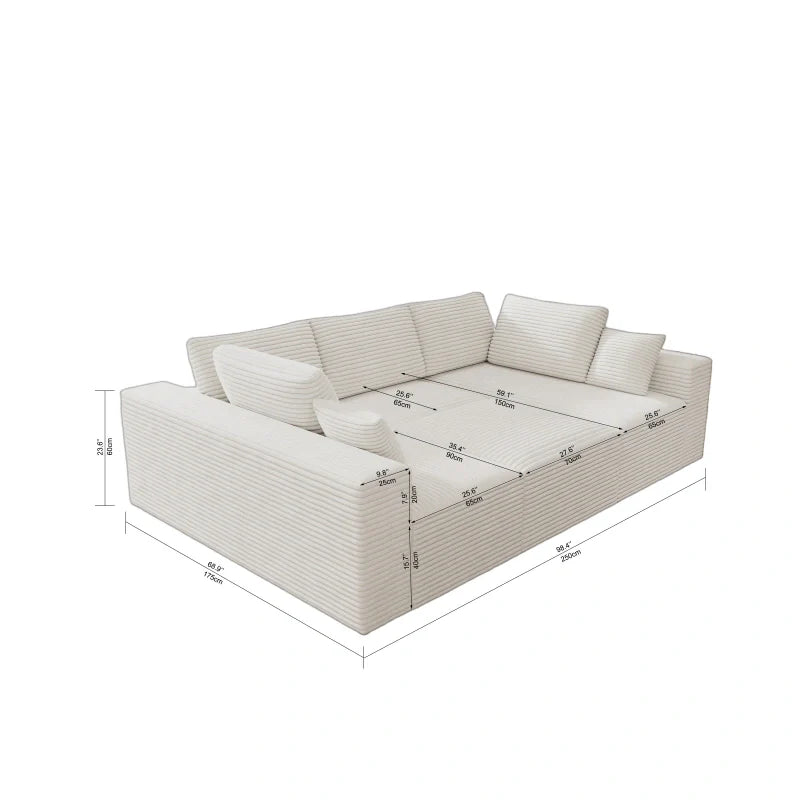 Flexo Corduroy Modular Sectional Pit Sofa