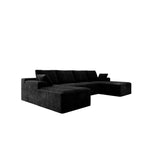 Flexo Corduroy Modular Sectional U-Shaped Sofa with Double Chaise