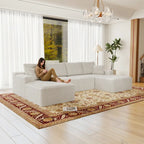 Flexo Corduroy Modular Sectional U-Shaped Sofa with Ottoman