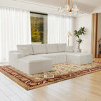 Flexo Corduroy Modular Sectional U-Shaped Sofa with Ottoman