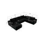 Flexo Corduroy Modular Sectional Sofa with Chaise 5-6 Seats