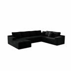 Flexo Corduroy Modular Sectional Sofa with Chaise 5-6 Seats