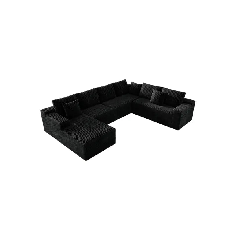 Flexo Corduroy Modular Sectional Sofa with Chaise 5-6 Seats