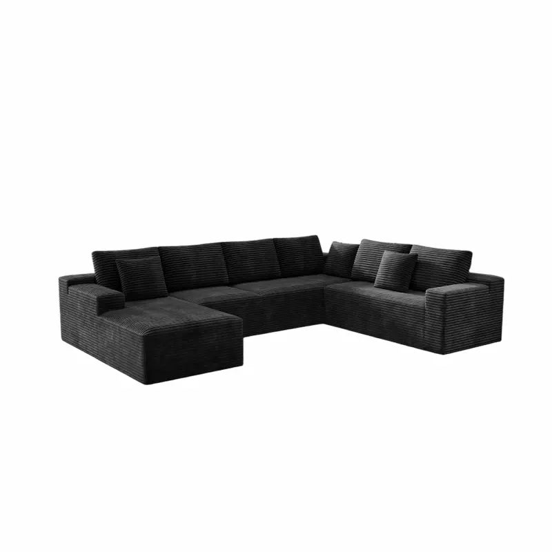 Flexo Corduroy Modular Sectional Sofa with Chaise 5-6 Seats